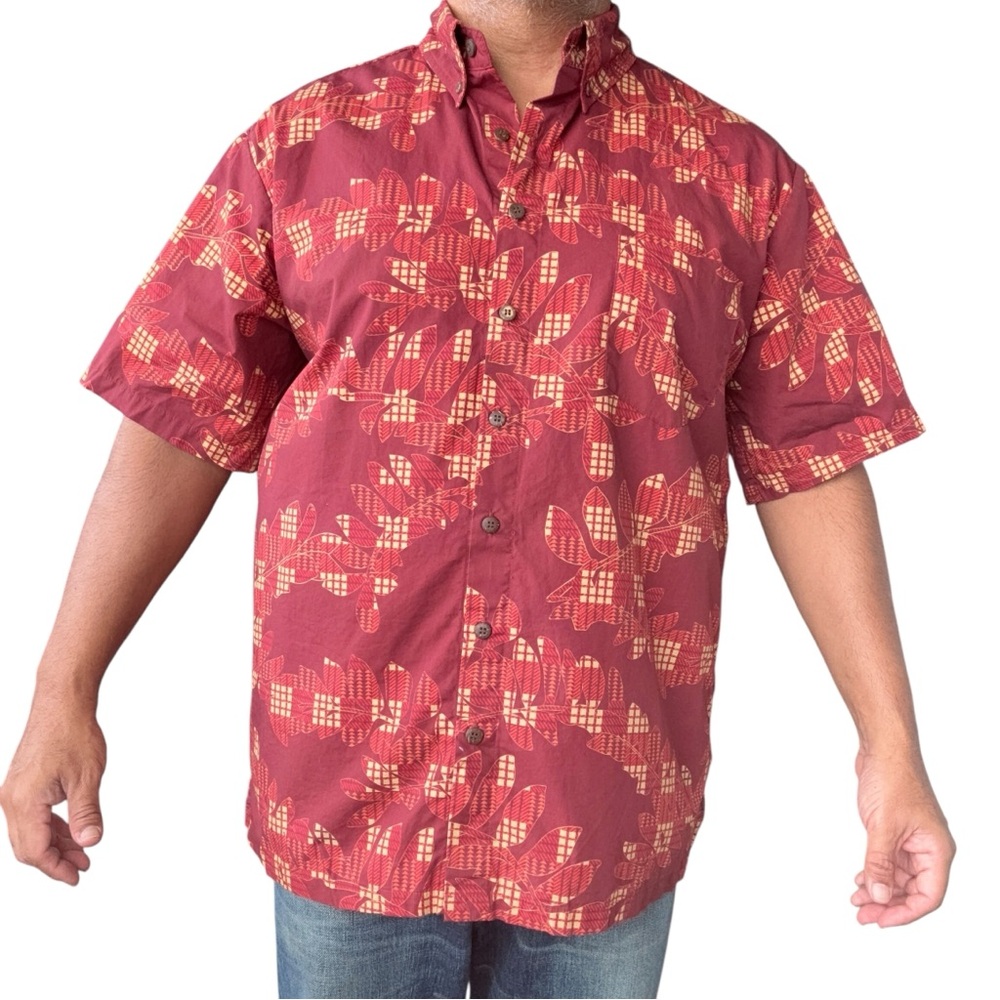 Lex Breezy men’s full button Aloha shirt Large